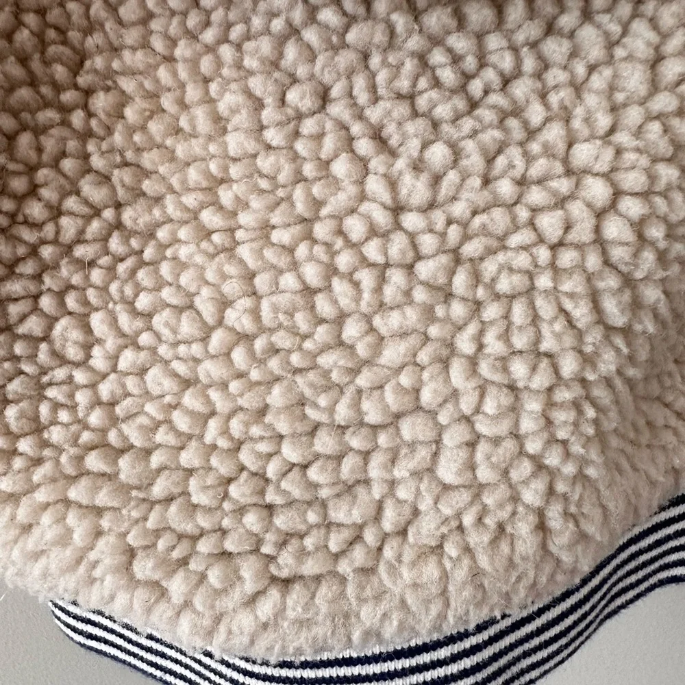 Baby Boden 3-6 Months Sherpa Fleece Bear Hooded Jacket Cream Plush Zip